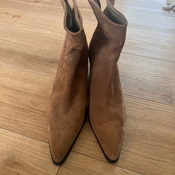 Zara Suede Ankle Boots Brown 39/8 Brand New - Picture 2 of 4